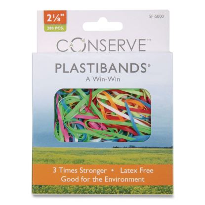 PlastiBands, 2.13" Long, Assorted Colors, 200/Box1
