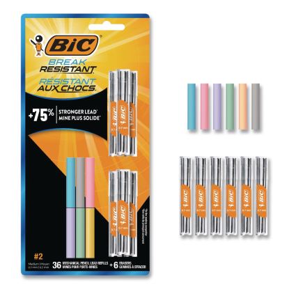 Break Resistant Lead Refills, 0.7 mm, HB, Black, 6 Leads/Tube, 6 Tubes/Pack1