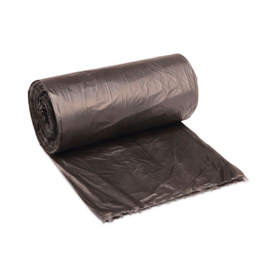 High-Density Can Liners, 60 gal, 14 mic, 38" x 58", Black, Perforated Roll, 25 Bags/Roll, 8 Rolls/Carton1