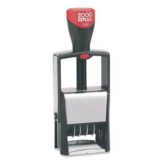 4-In-1 Message Date Stamp, 5 Years, ENTERED/FAXED/PAID/RECEIVED, 1.75 x 1.12, Red/Blue Ink1