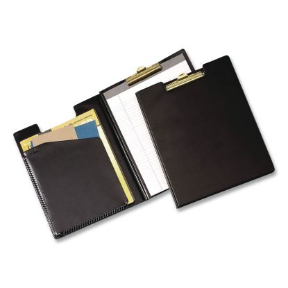 Vinyl Padfolio, 8.5 x 11 Pad, Brass Clip, Inside Front Pocket, 9.35 x 12.4, Black1
