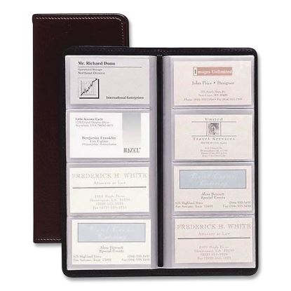 Business Card File, Holds 96 Cards, 4.3 x 0.4 x 10.4, Vinyl, Black1