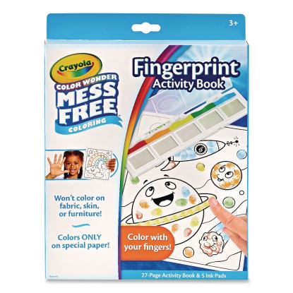 Color Wonder Mess Free Fingerprint Ink, Ink Pad Tray with (5) Ink Colors/Fingerprint Ink Painting Activity Book1