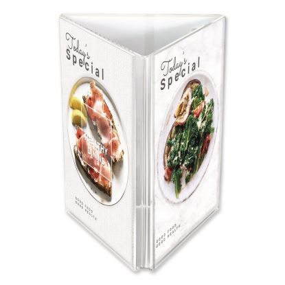 Tabletop Three-Sided Sign Holder, 5 x 7 Insert, Clear1