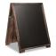 Desktop A-Frame Chalkboard, Black Surface, Brown Wood Frame, 13 x 14.5 x 171