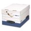 PRESTO Heavy-Duty Storage Boxes, Letter/Legal Files, 12 x 15 x 10, White/Blue, 4/Carton1