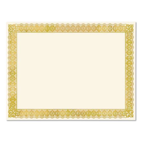 Certificates, 8.5 x 11, Ivory with Gold Border, 15/Pack1