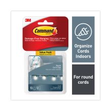 Cord Clip with Adhesive, Round, 0.75"w, Clear, 10/Pack1