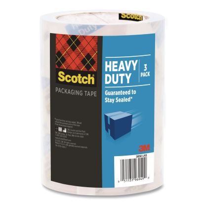 3850 Heavy-Duty Packaging Tape, 3" Core, 1.88" x 38.2 yds, Clear, 3 Rolls/Pack1