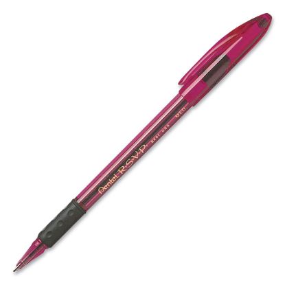 R.S.V.P. Razzle-Dazzle Pink Ribbon Ballpoint Pen, Stick, Medium 1 mm, Black Ink, Translucent Red Barrel, 5/Pack1