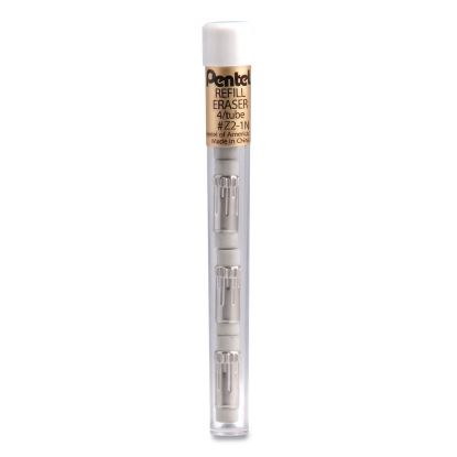 Eraser Refills for Cushi/EnerGize-X/Gizmo/Hot Shots/Sharp Kerry/Technica-X/Wow! Pencil, White, 4/Pack1