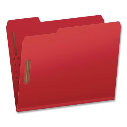 Colored Pressboard Top Tab Fastener Folders, 2" Expansion, 2 Fasteners, Letter Size, Bright Red Exterior, 25/Box1