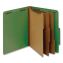 Colored Pressboard Top Tab Classification Folders, 3.5" Expansion, 3 Dividers, 8 Fasteners, Letter Size, Dark Green, 10/Box1