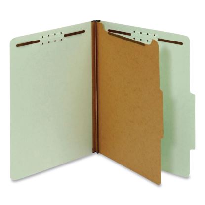 Recycled Classification Folders, 1.75" Expansion, 1 Divider, 4 Fasteners, Legal Size, Light Green Exterior, 10/Box1