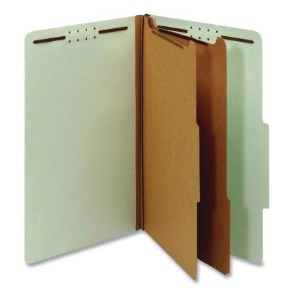 Recycled Classification Folders, 2.5" Expansion, 2 Dividers, 6 Fasteners, Legal Size, Light Green Exterior, 10/Box1
