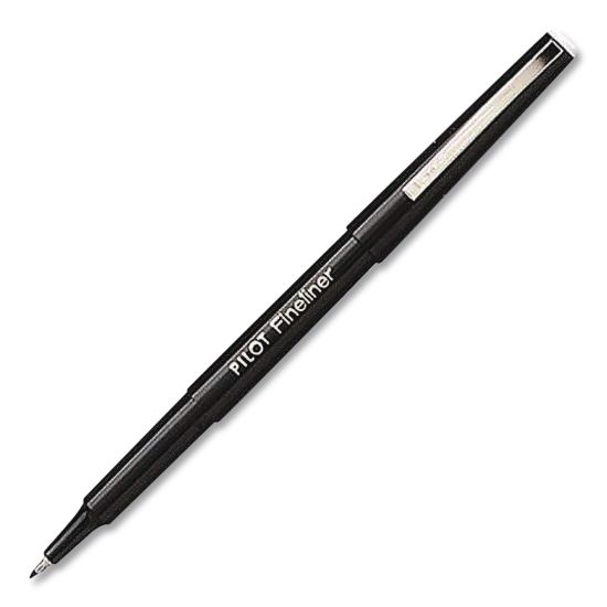 Fineliner Porous Point Pen, Stick, Fine 0.7 mm, Black Ink, Black Barrel1