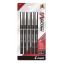 Precise V5 Rollerball Pen, Stick, Extra-Fine 0.5 mm, Black Ink, Black/Clear Barrel, 5/Pack1