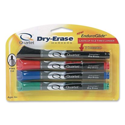 EnduraGlide Dry Erase Marker, Fine Tip, Assorted Colors, 4/Pack1