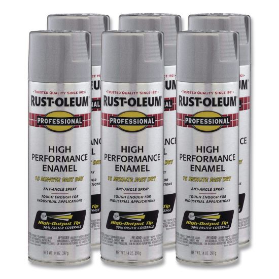 Professional Spray Paint, Metallic Aluminum, 14 oz Aerosol Can, 6/Carton1