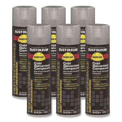 Hard Hat High Performance V2100 System Rust Preventive Cold Galvanizing Compound, Flat Gray, 20 oz Aerosol Can, 6/Carton1