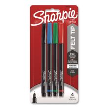 Water-Resistant Ink Porous Point Pen, Stick, Fine 0.4 mm, Assorted Ink and Barrel Colors, 4/Pack1