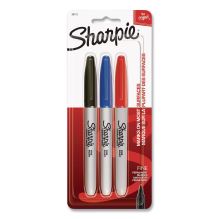 Fine Tip Permanent Markers, Fine Tip, Assorted Colors, 3/Pack1