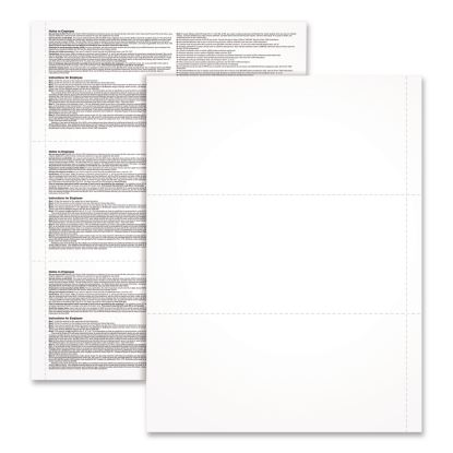 2024 W-2 3-Up Employee Copy Blank Front with Copy B Backers; 8.5 x 3.66, 3 Forms/Sheet, 300 Forms Total1