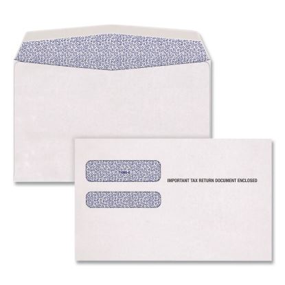 Double-Window 1095 B and C Tax Form Envelopes, Commercial Flap, Gummed Closure, 5.63 x 9, White, 100/Pack1