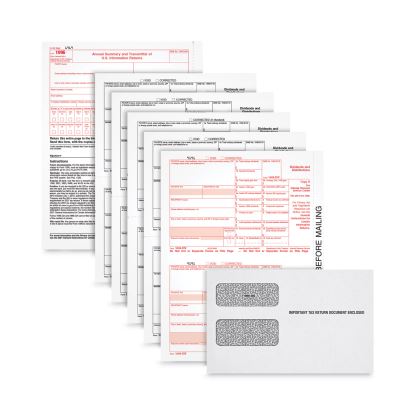 Five-Part 1099-DIV Tax Form Kit for Inkjet/Laser Printers, Five-Part Carbonless, 8.5 x 5.5, 2 Forms/Sheet, 100 Forms Total1
