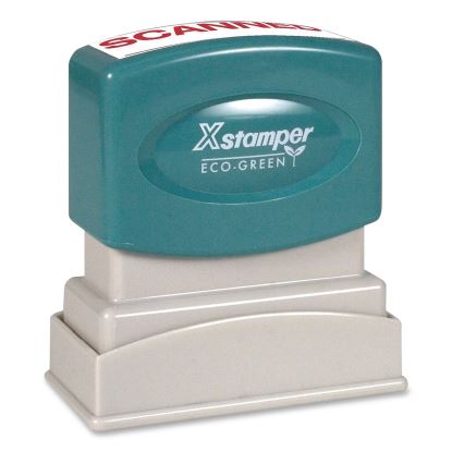 Pre-Inked One-Color Stock Stamp, SCANNED, 1.62 x 0.5, Red Ink1