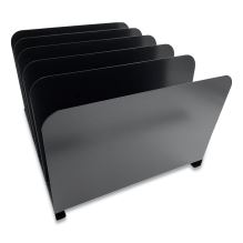 Steel Vertical File Organizer, 5 Sections, Letter Size Files, 11 x 12.5 x 7.75, Black1