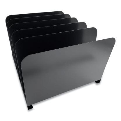 Steel Vertical File Organizer, 5 Sections, Letter Size Files, 11 x 12.5 x 7.75, Black1