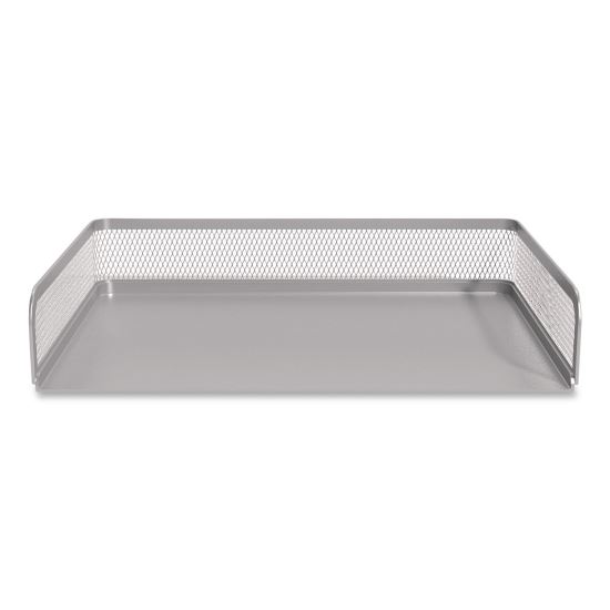 Wire Mesh Stackable Letter Tray, 1 Section, Letter Size Files, 12.99 x 9.84 x 2.76, Silver1