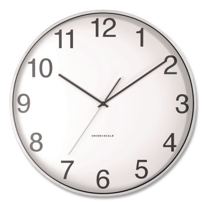 Essentials Wall Clock, 16" Overall Diameter, Silver Case, 1 AA Battery (sold separately)1