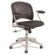 Reve Round Back Task Chair, Supports Up to 250 lb, 18" to 22.5" Seat Height, Black Seat/Back, Silver Base 1