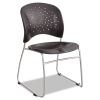 Reve Guest Chair with Sled Base, 19.75" x 23.5" x 33.5", Black Seat, Black Back, Silver Base, 2/Carton1