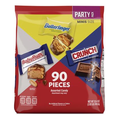 Baby Ruth, Butterfinger, Crunch Minis Party Pack, 90 Pieces, 32.4 oz Bag1