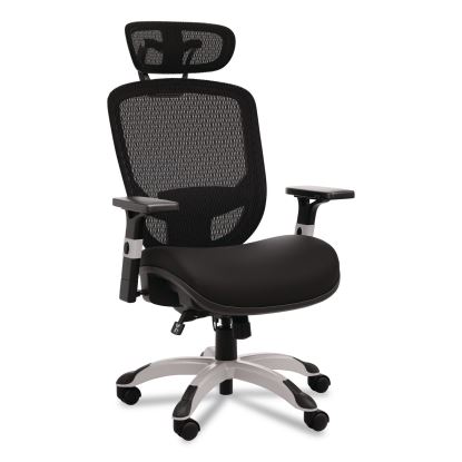 Minerva Big and Tall Chair, Supports Up to 400 lb, 17.48" to 21.73" Seat Height, Black Seat, Black Back, Black Base1