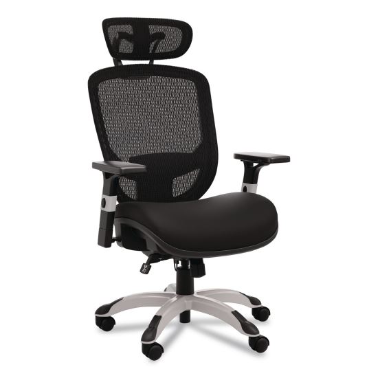 Minerva Big and Tall Chair, Supports Up to 400 lb, 17.48" to 21.73" Seat Height, Black Seat, Black Back, Black Base1