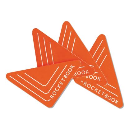 Beacons Smart Stickers for Whiteboards, Reusable Triangles, 2.5" x 2.5", Fluorescent Orange, 4/Pack1
