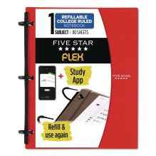 FLEX Notebinder, 1/2" TechLock Rings, 1-Subject, Medium/College Rule, Randomly Assorted Cover Colors, (80) 11 x 8.5 Sheets1