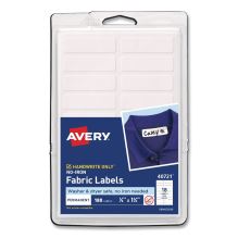 No-Iron Fabric Labels, Handwrite Only, 0.5 x 1.75, White, 18/Sheet, 10 Sheets/Pack1