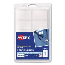 No-Iron Fabric Labels, Handwrite Only, 1 x 1.75, White, 10/Sheet, 10 Sheets/Pack1