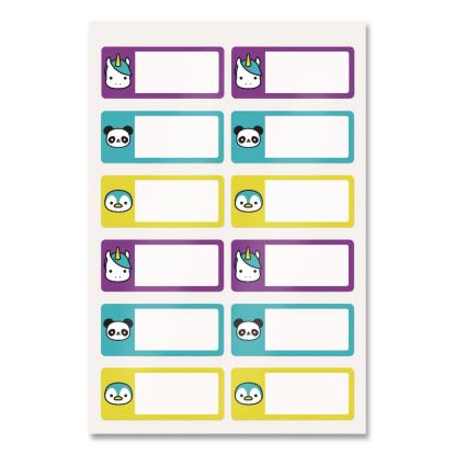 No-Iron Fabric Labels, Character/Colored Border, Handwrite Only, 0.75 x 1.75, White, 12/Sheet, 2 Sheets/Pack1