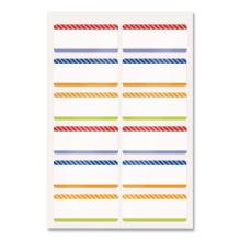 No-Iron Fabric Labels, Multicolored Border, Handwrite Only, 0.75 x 1.75, White, 12/Sheet, 2 Sheets/Pack1