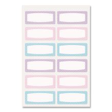 No-Iron Fabric Labels, Pastel Borders, Handwrite Only, 0.75 x 1.75, White, 12/Sheet, 2 Sheets/Pack1