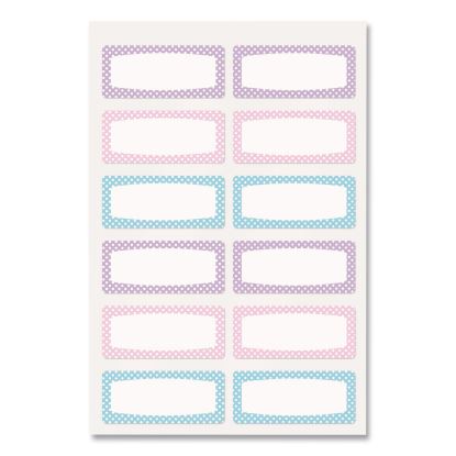 No-Iron Fabric Labels, Pastel Borders, Handwrite Only, 0.75 x 1.75, White, 12/Sheet, 2 Sheets/Pack1