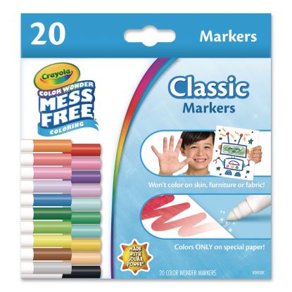 Color Wonder Mess-Free Markers, Broad Bullet Tips, Assorted Colors, 20/Pack1
