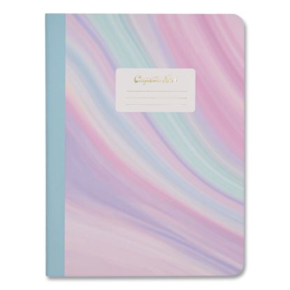 Designer Cover Composition Book, Randomly Assorted Pastel Marble Cover Designs, Wide/Legal Rule, (80) 9.75 x 7.5 Sheets1