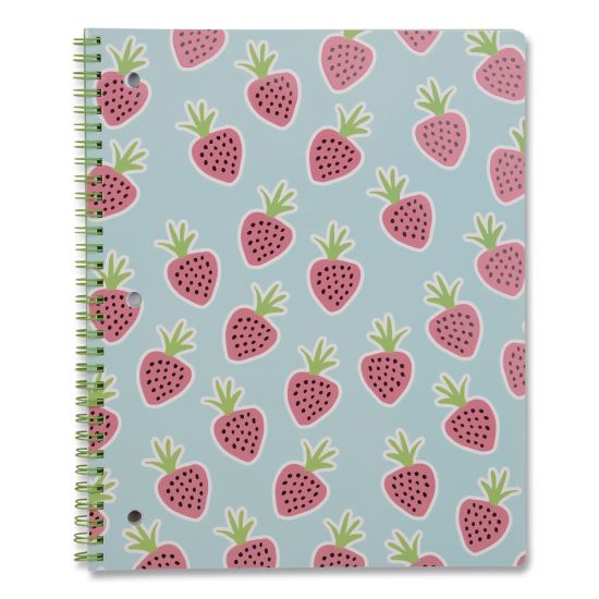 Twin-Wire Notebook, Randomly Assorted Banana and Strawberry Cover Designs, 1-Subject, Wide/Legal Rule, (80) 10.5 x 8.5 Sheets1
